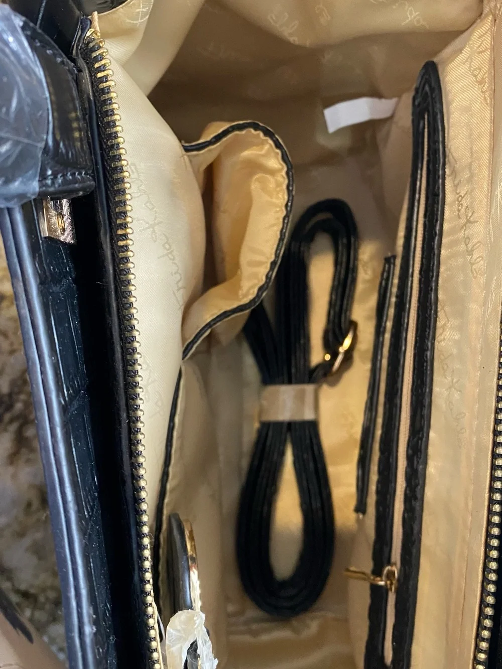 Frida Kahlo Cream Portrait Satchel with Black Accents